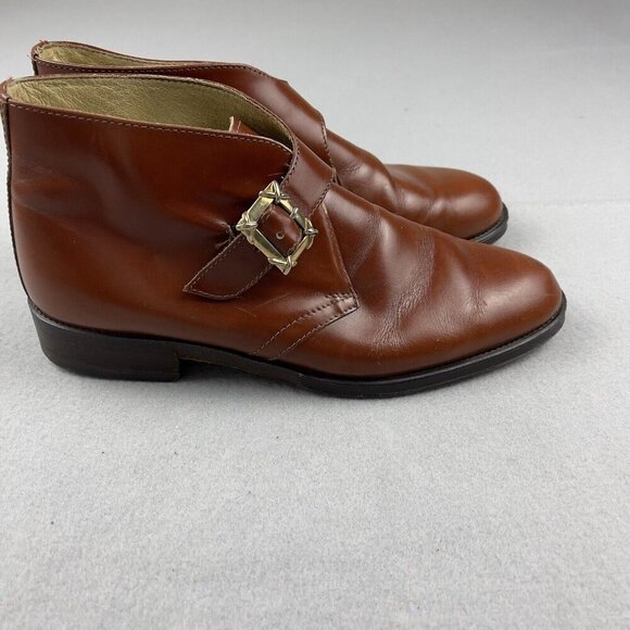 Antica Cuoieria Brown Leather Ankle Boot  Made In Italy Size US 8.5 EU 38 - Picture 4 of 11